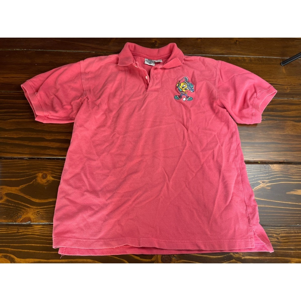 Acme Shirt, Men's Size Medium, Pink, Tweety Bird, Golf, Polo Shirt